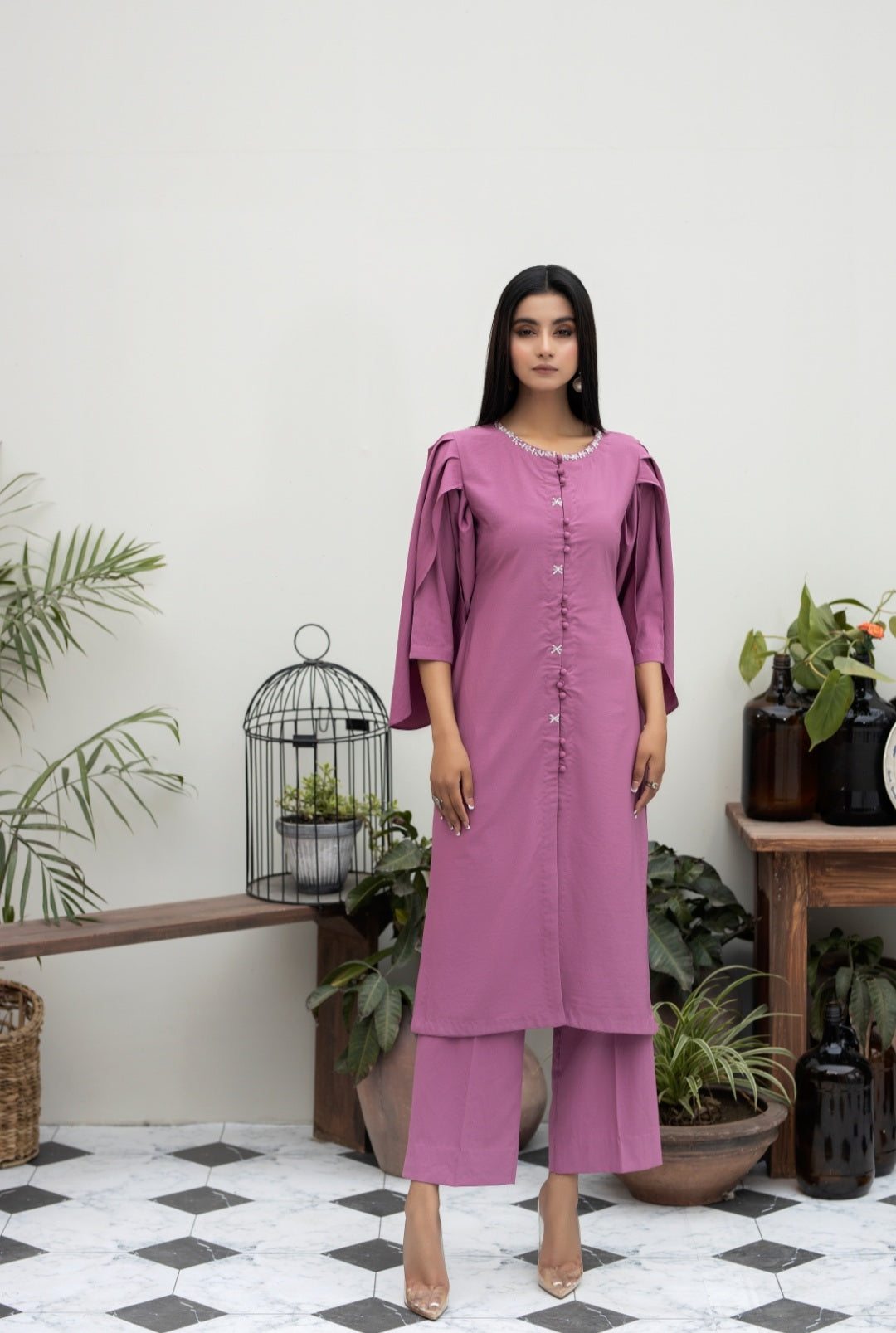 (PINK) 2 pc grip Ready to Wear Outfit by Simrans