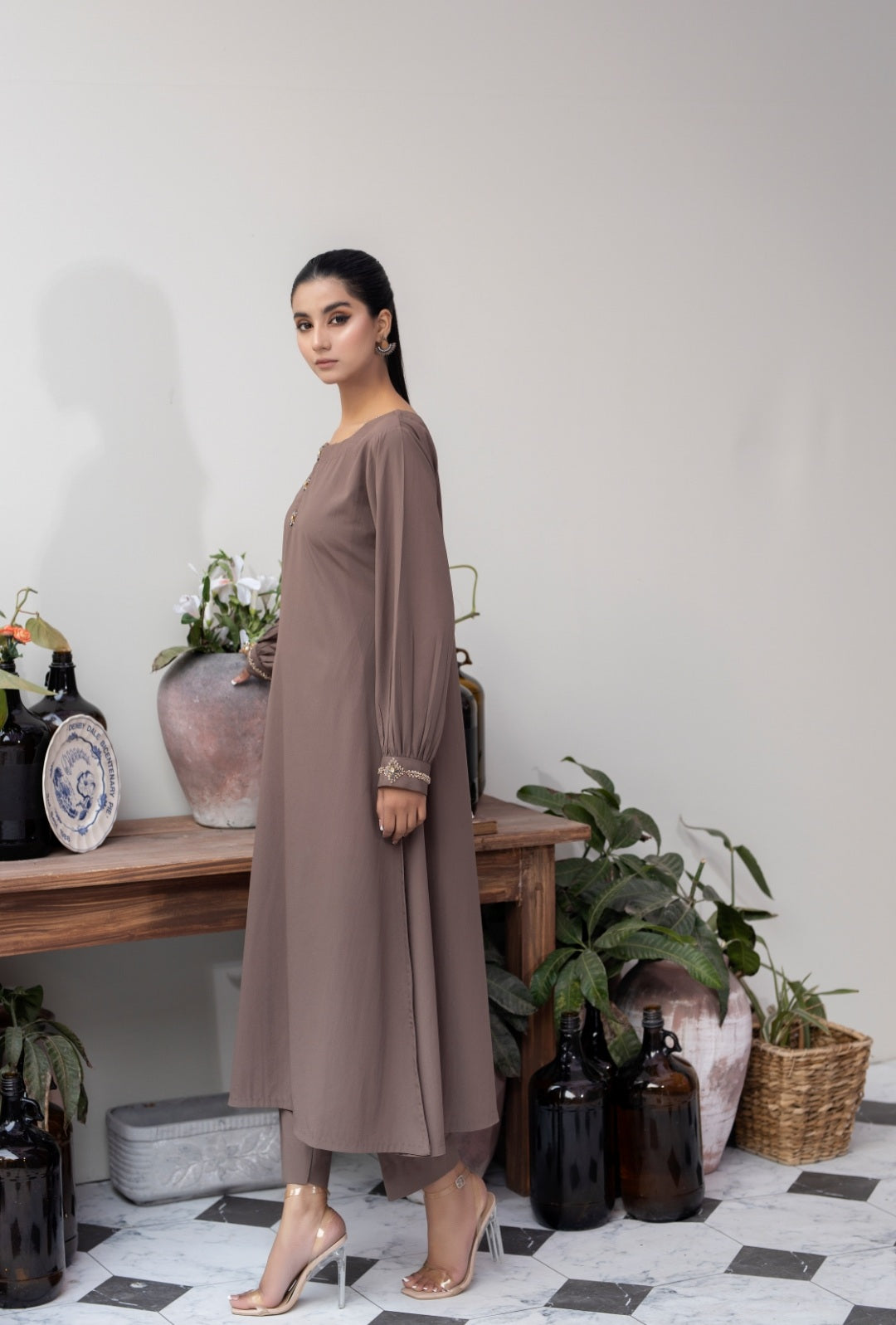 (BROWN) 2 pc Grip Ready to Wear Outfit by Simrans