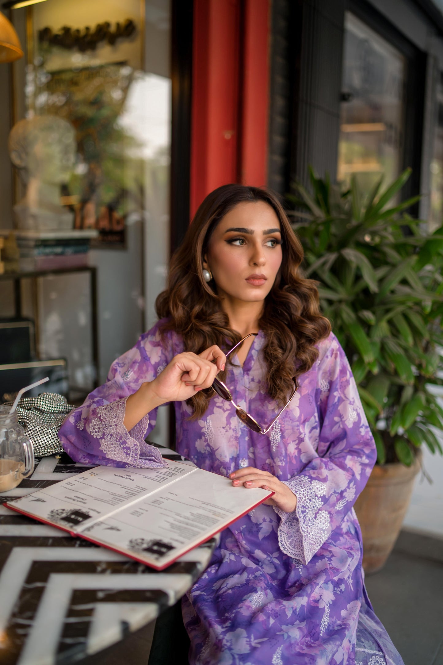 (Purple) 2 Pc | Ready to Wear | Embroidered Printed | Cambric Shirt & Trouser | Lakhany