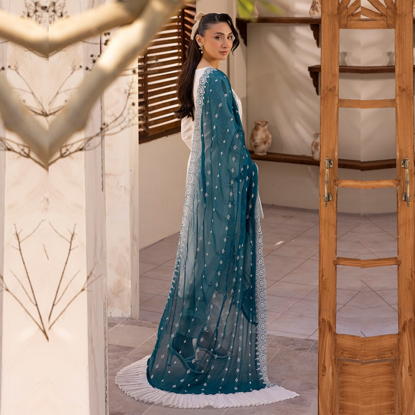 UAL-01 3 Pc Embroidered Chikenkari Cotton Ready to Wear Dress | ALLY'S