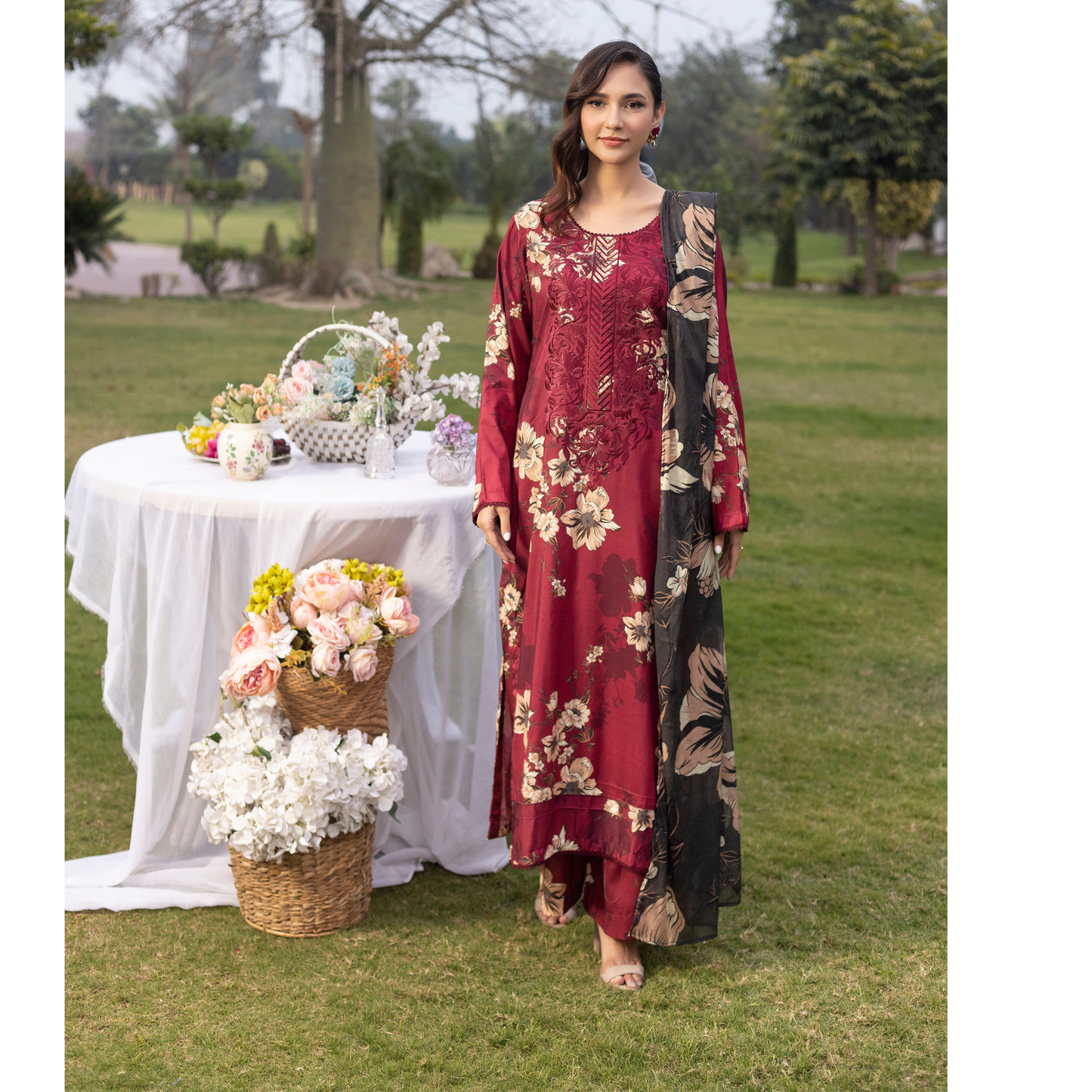 UMS-32 Baroque x Simrans Printed Linen Collection | Ready to Wear | Asian Clothes