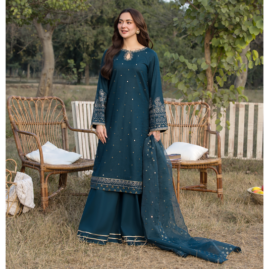 UAL-02 3 Pc Cotton Jacquard Ready to Wear Collection | Simrans