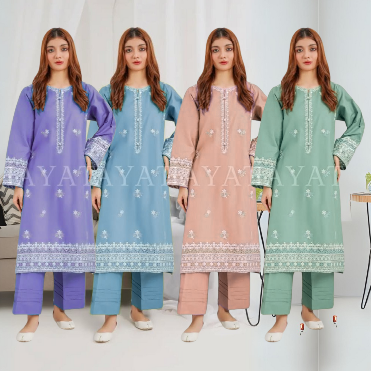 2 Pc Embroidered Khaddar Co-Ord Set | Ready to wear| Hayats