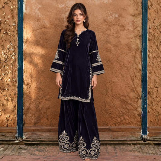 UA-315 Embroidered Farshi Shalwar Cord Set | Umnaa