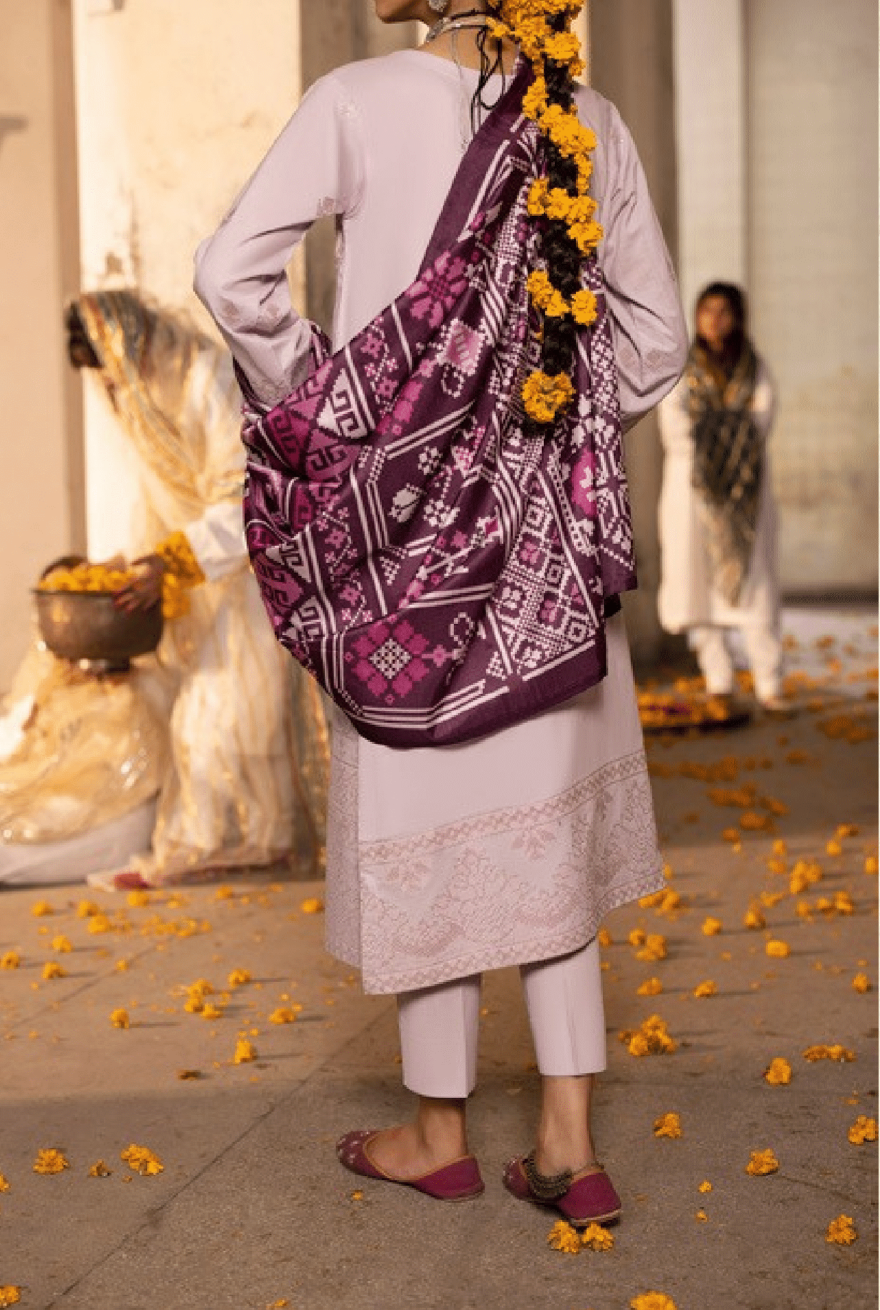 Lilac 3 Piece Embroidered Cotton dress - Casuallite