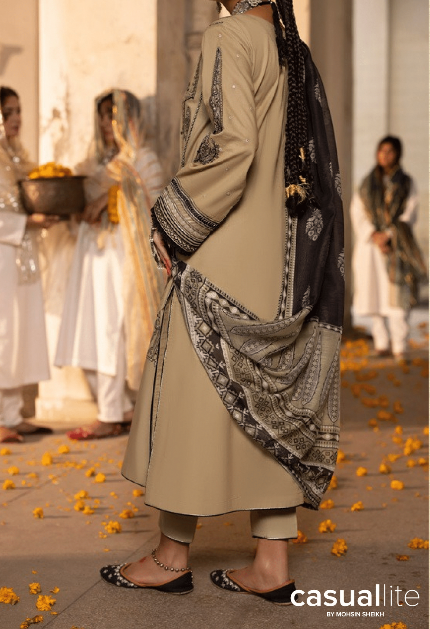 Light Green 3 Piece Embroidered Cotton dress - Casuallite