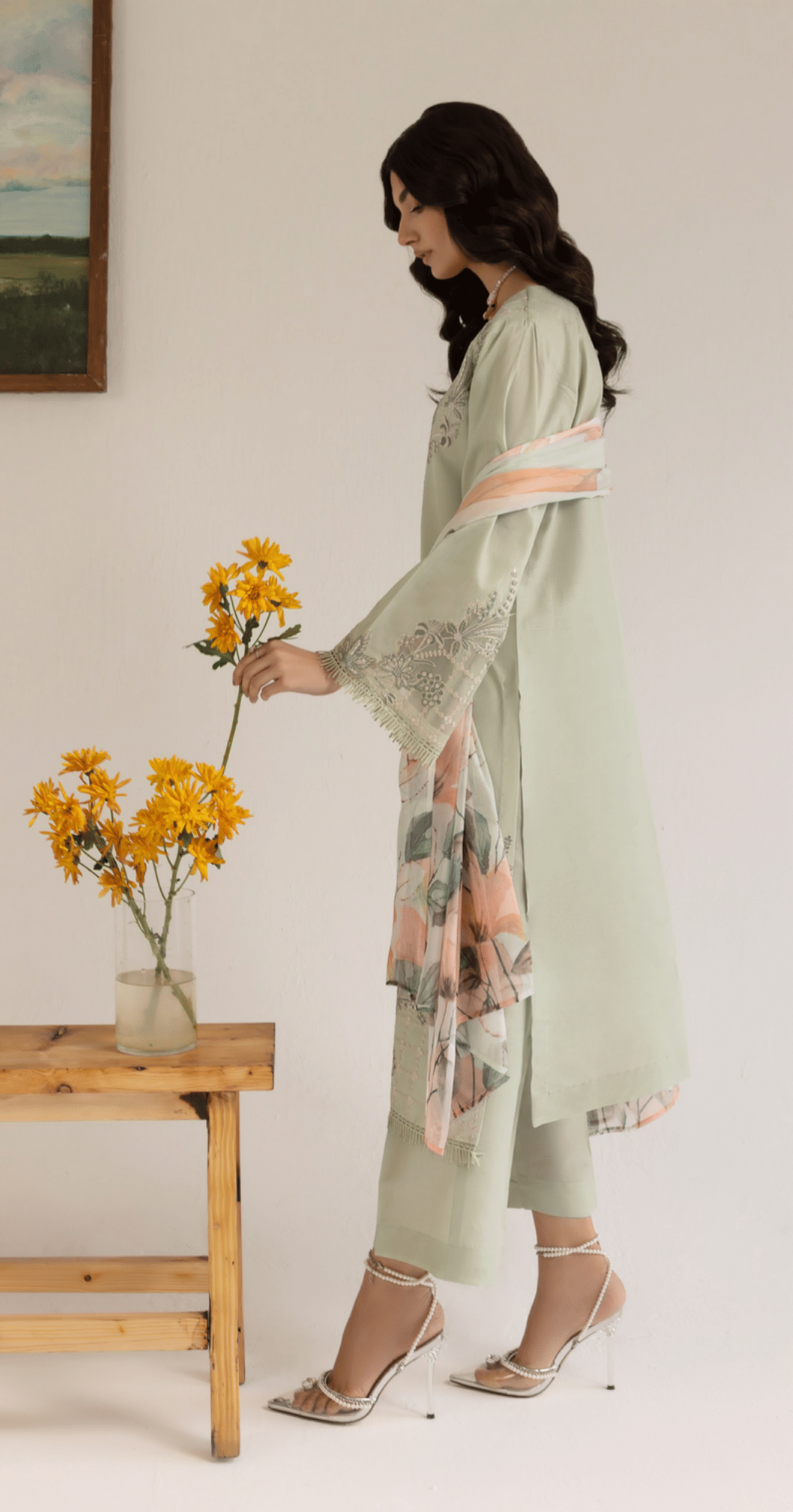 Pista 3 Piece Embroidered Lawn Dress - Esra Fashion