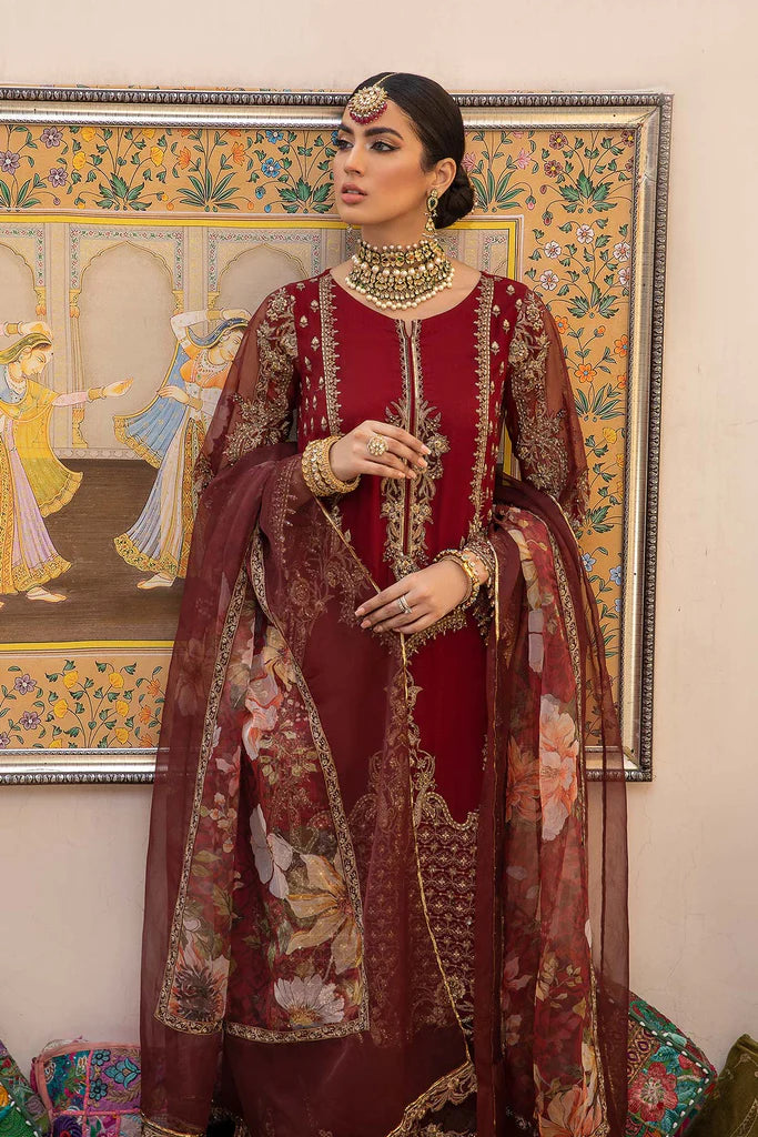 MAROON 3 PIECE STITCHED FORMAL CHIFFON COLLECTION-CHARIZMA