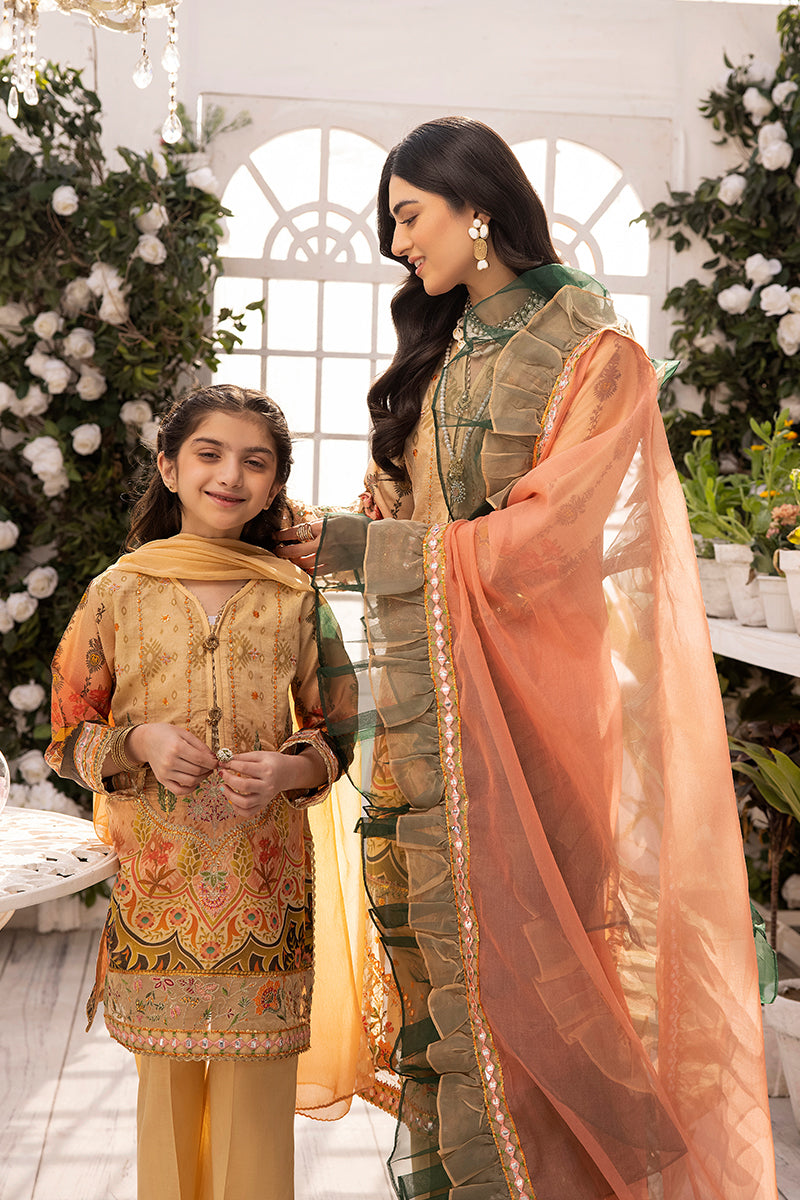 3 piece Luxury mother daughter Lawn -Mona Ally's