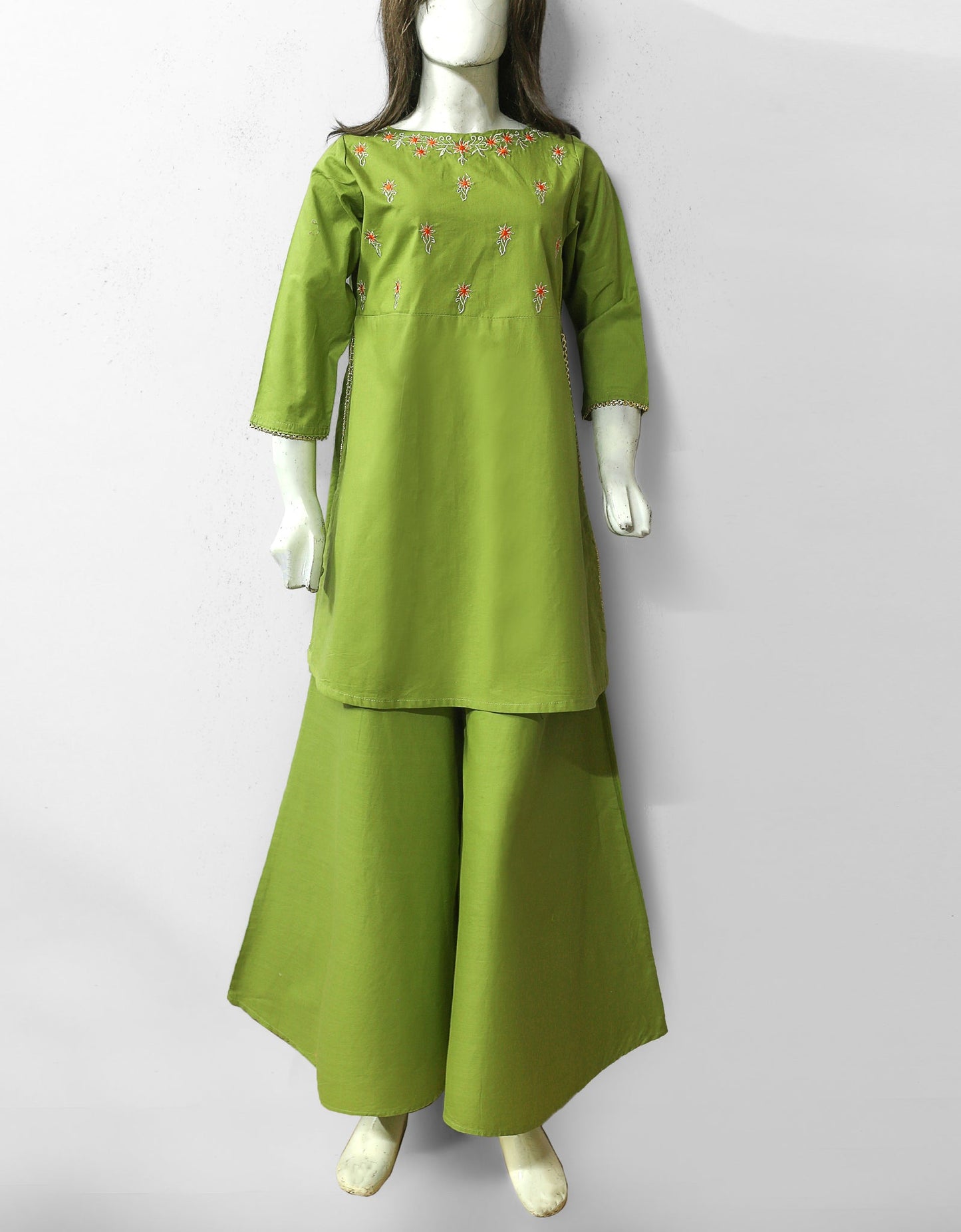 GREEN GIRLS 2 PIECE LAWN SUIT BY POLKA DOTS