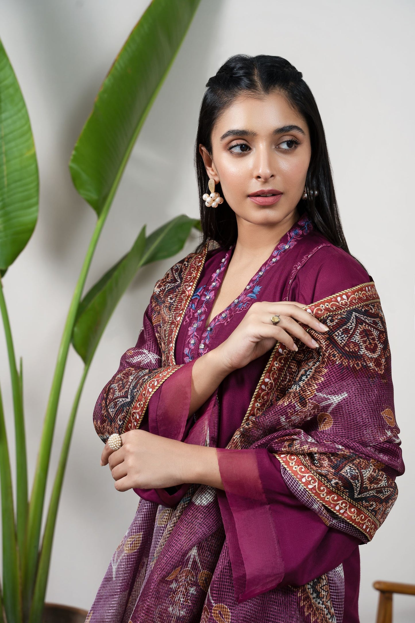 Magenta Embroidered 3 Piece | Dress | Raniya.H