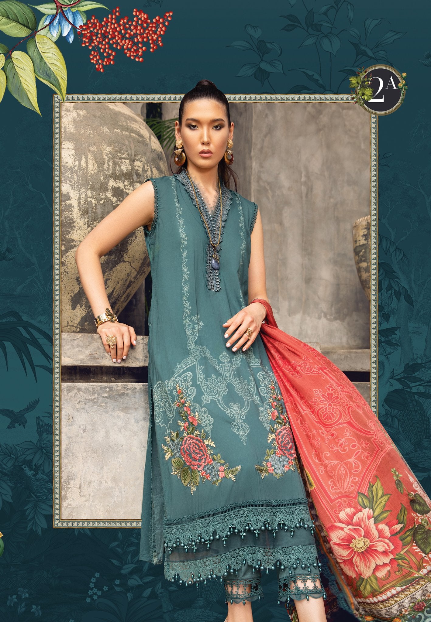 3Pcs printed suit-Maria B