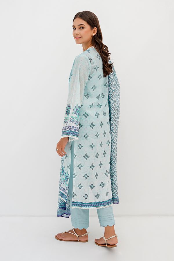 Embroidered 3pcs - Mist Blue - Lawn Suit-Zellbury