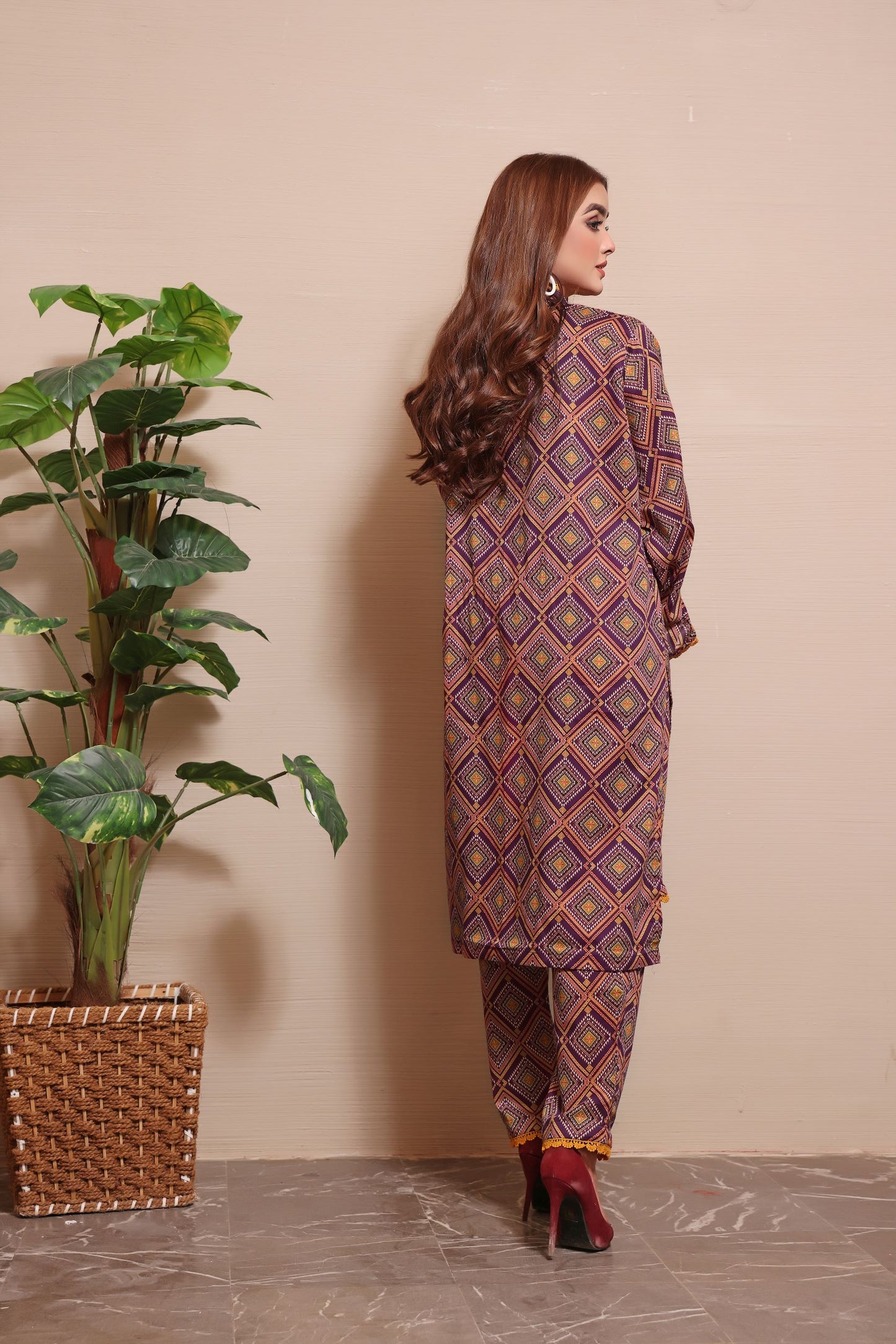 Multi 2 piece lawn dress-Zainab Fazlani