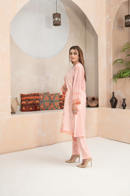 D-9045 2 Pc Embroidered Cotton Outfit - tawakkal