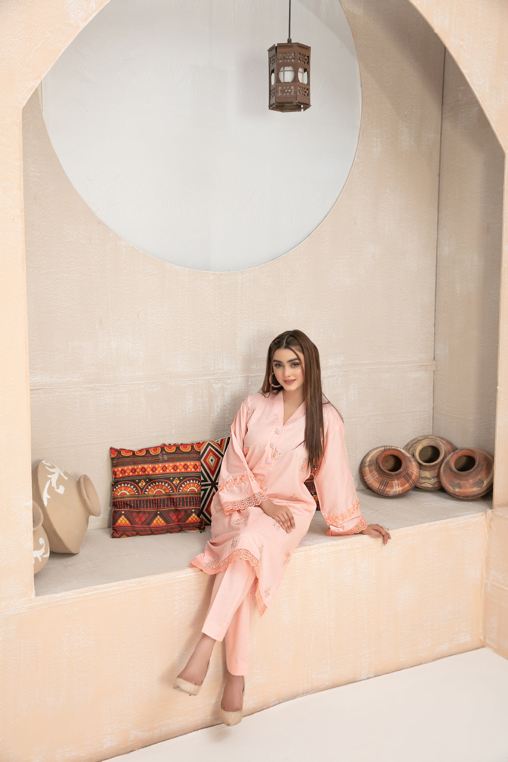 D-9045 2 Pc Embroidered Cotton Outfit - tawakkal