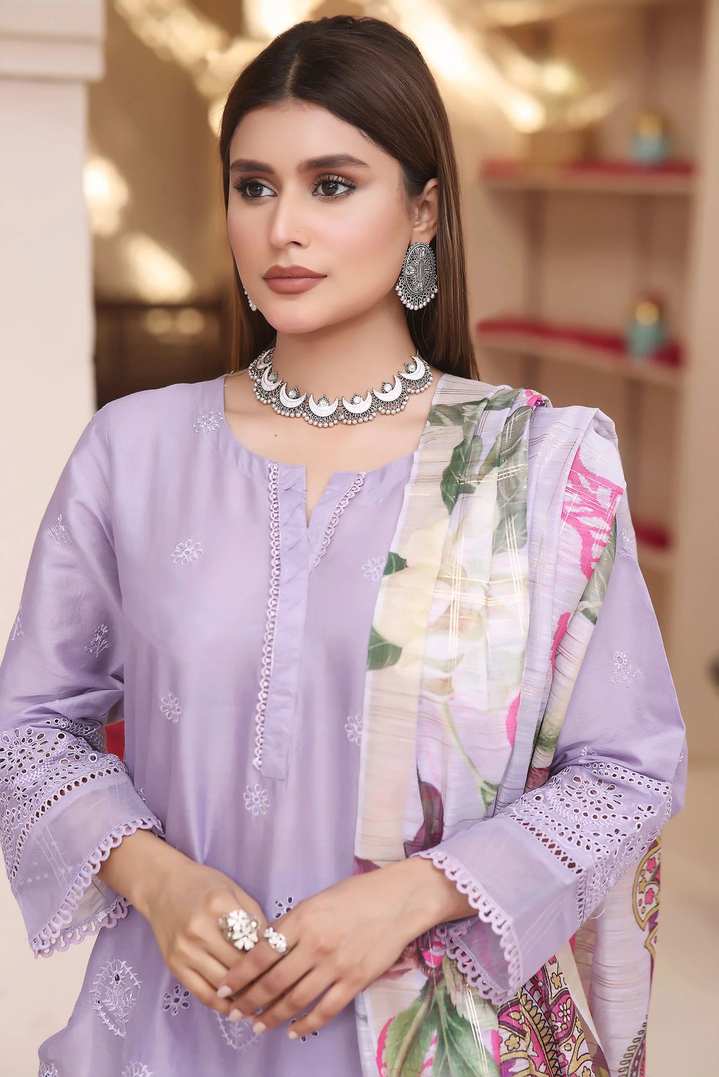 3 Piece Stitched Embroidered Chickenkari Lawn-ZAINAB FAZLANI