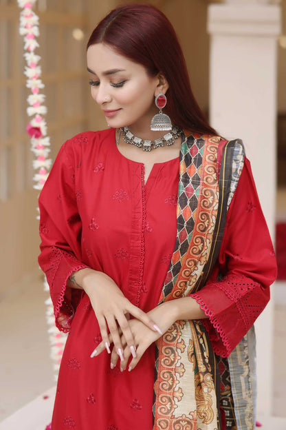 3 Piece Stitched Embroidered Chickenkari Lawn-ZAINAB FAZLANI