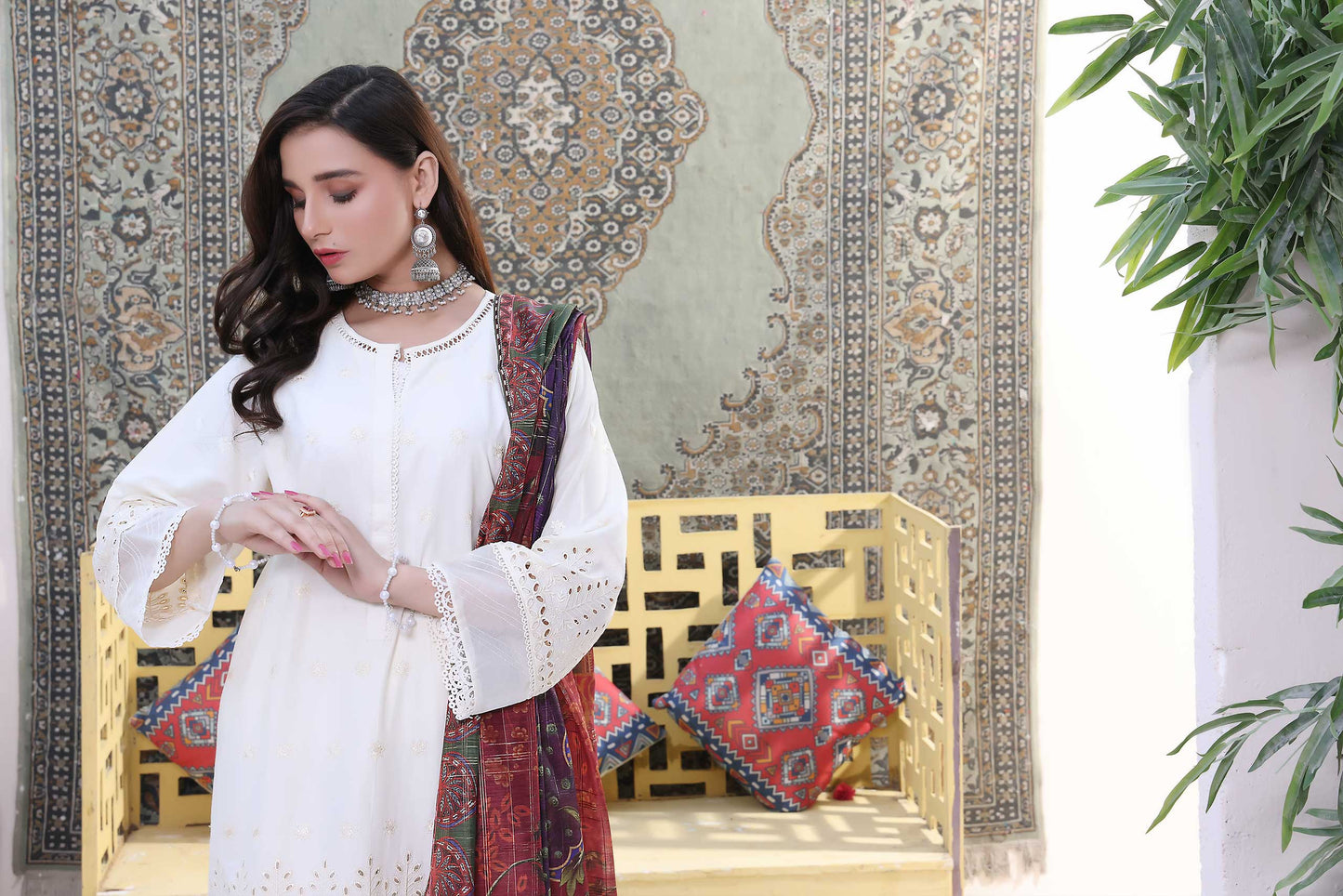 3 Piece Stitched Embroidered Chickenkari Lawn-ZAINAB FAZLANI
