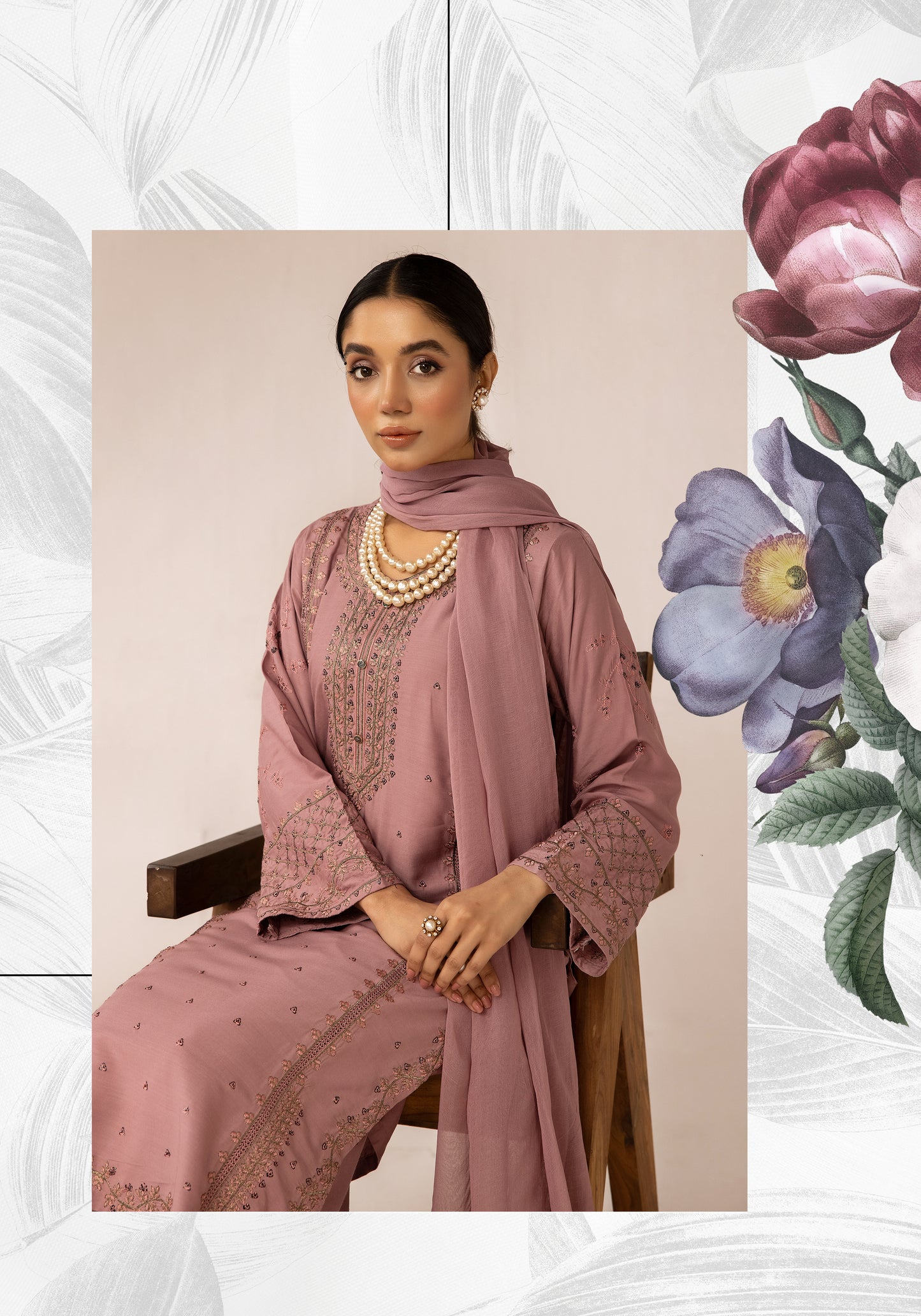  3 Piece Embroidered linen Collection By Simrans