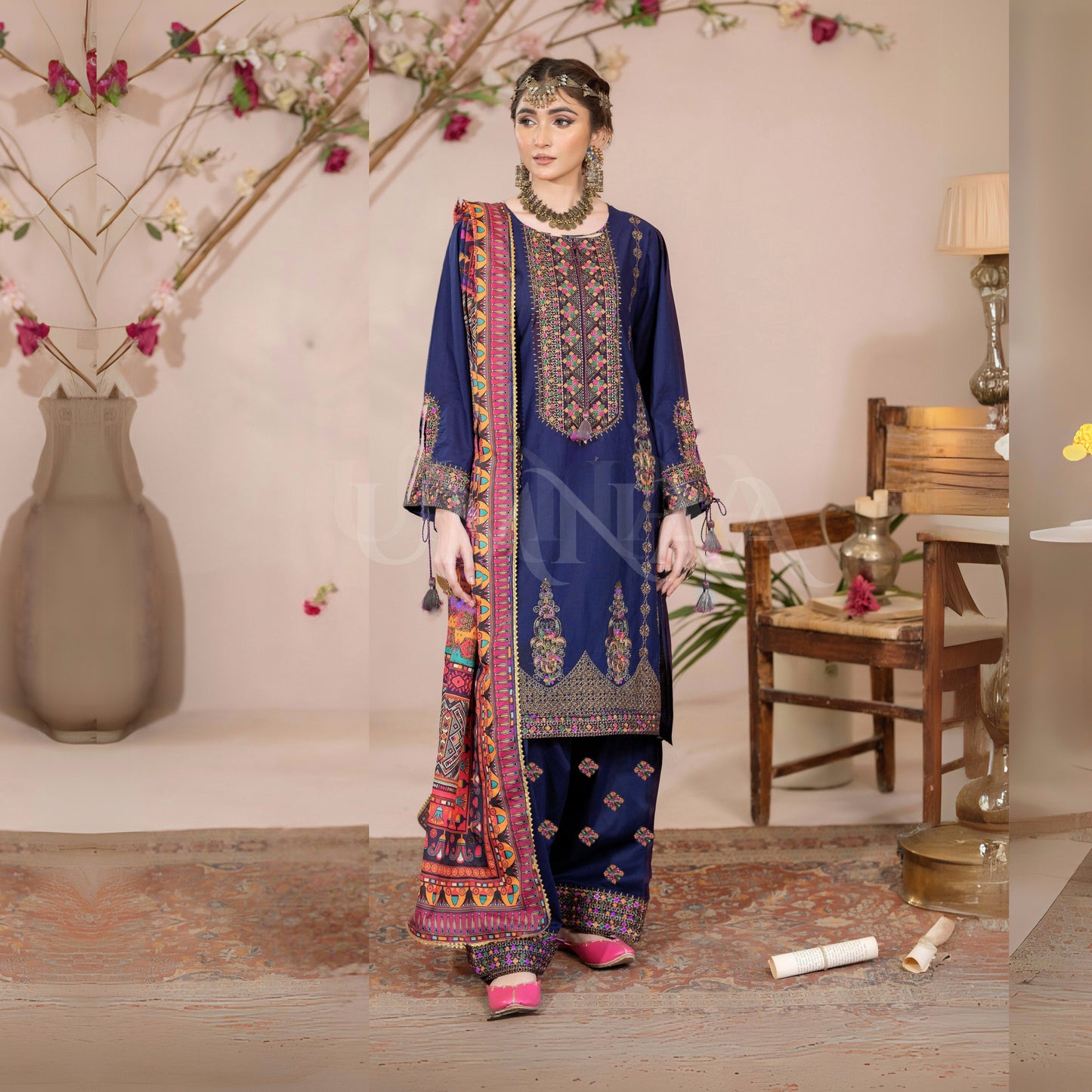 UA-109 Embroidered Linen Collection | Ready by Wear | Pakistani Dress Asian Clothes Umnaa
