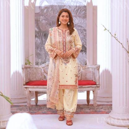 UA-188 Embroidered Cotton dress by Umnaa | Ready to Wear | Pakistani Asian Clothes