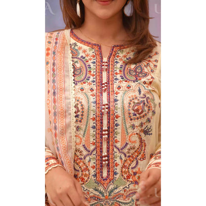 UA-188 Embroidered Cotton dress by Umnaa | Ready to Wear | Pakistani Asian Clothes