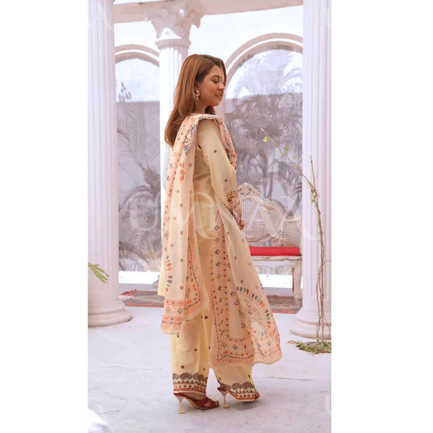 UA-188 Embroidered Cotton dress by Umnaa | Ready to Wear | Pakistani Asian Clothes