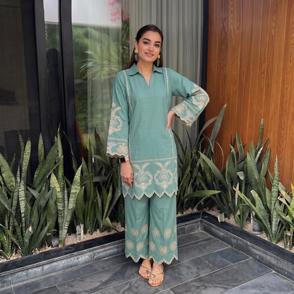 UA-233 Embroidered Lawn 2 Pc Co-Ord Set Summer Wear by Umnaa