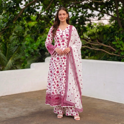 UA-263 Embroidered Poly Lawn Frock 3 Pc Collection by Umnaa