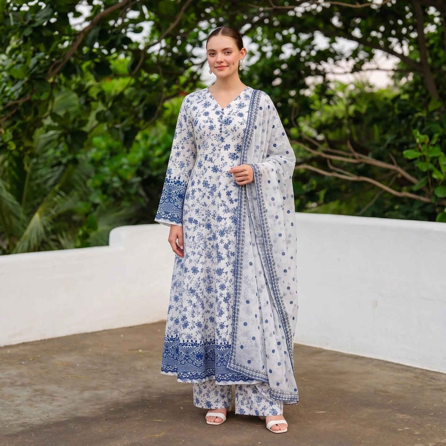UA-263 Embroidered Poly Lawn Frock 3 Pc Collection by Umnaa