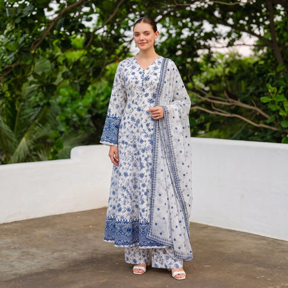 UA-263 Embroidered Poly Lawn Frock 3 Pc Collection by Umnaa