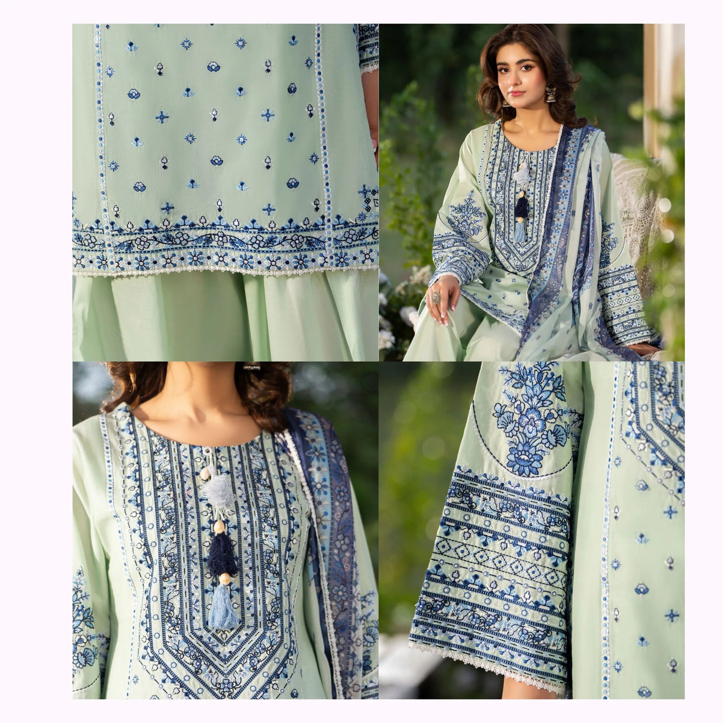 KC-1579 "Sunheri" Embroidered Festive Cambric Cotton Collection by Karma Collection