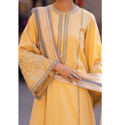 UCA-15 3 Pc Embroidered Cambric Cotton Ready to Wear Eid Collection by Casuallite