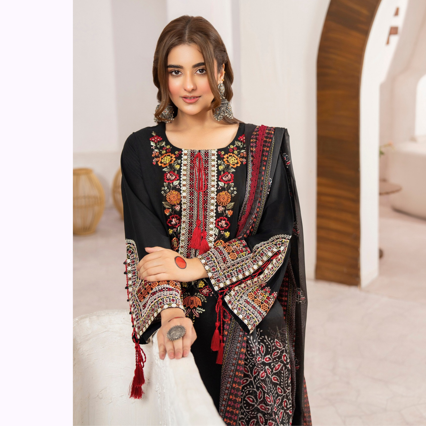 KC-1479 Embroidered Luxury Cambric Cotton farshi Shalwar Collection | Ready to Wear | Karma Collection