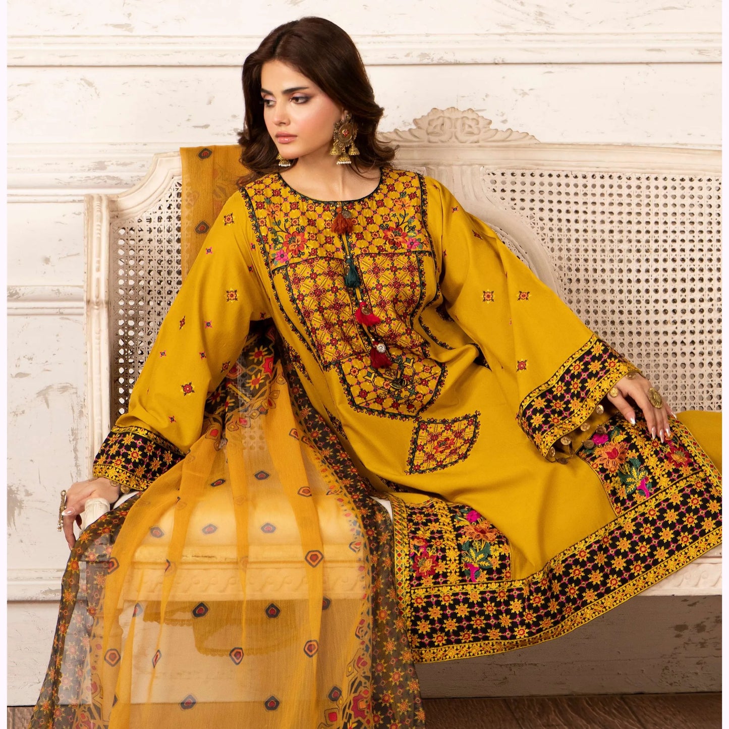 KC-1567 "Tabeer" Embroidered Festive Cambric Cotton Collection by Karma Collection