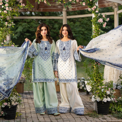 KC-1579 "Sunheri" Embroidered Festive Cambric Cotton Collection by Karma Collection