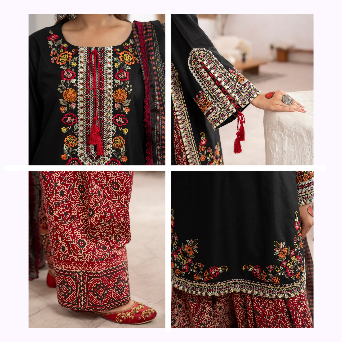 KC-1479 Embroidered Luxury Cambric Cotton farshi Shalwar Collection | Ready to Wear | Karma Collection