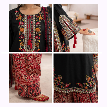 KC-1479 Embroidered Luxury Cambric Cotton farshi Shalwar Collection | Ready to Wear | Karma Collection