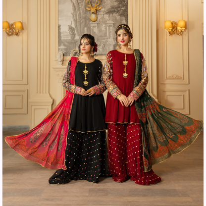 F-462 Luxury Chiffon Sharara Collection by karma Collection