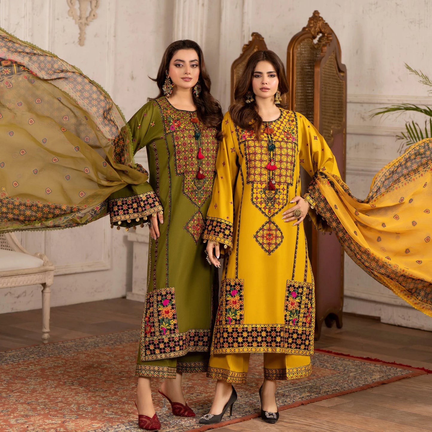 KC-1567 "Tabeer" Embroidered Festive Cambric Cotton Collection by Karma Collection