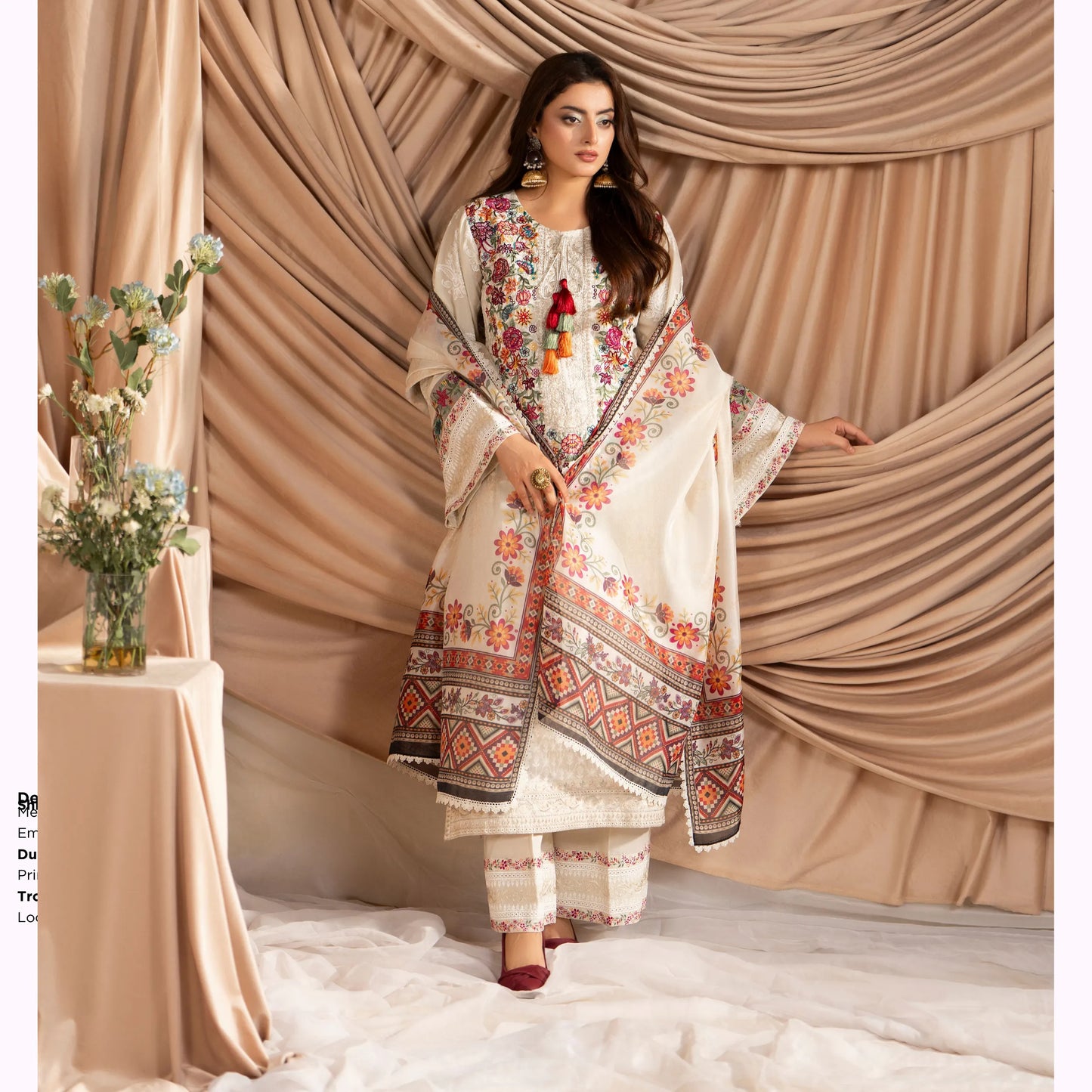 KC-1584 "AYRA" Embroidered Cambric Cotton Collection by Karma Collection