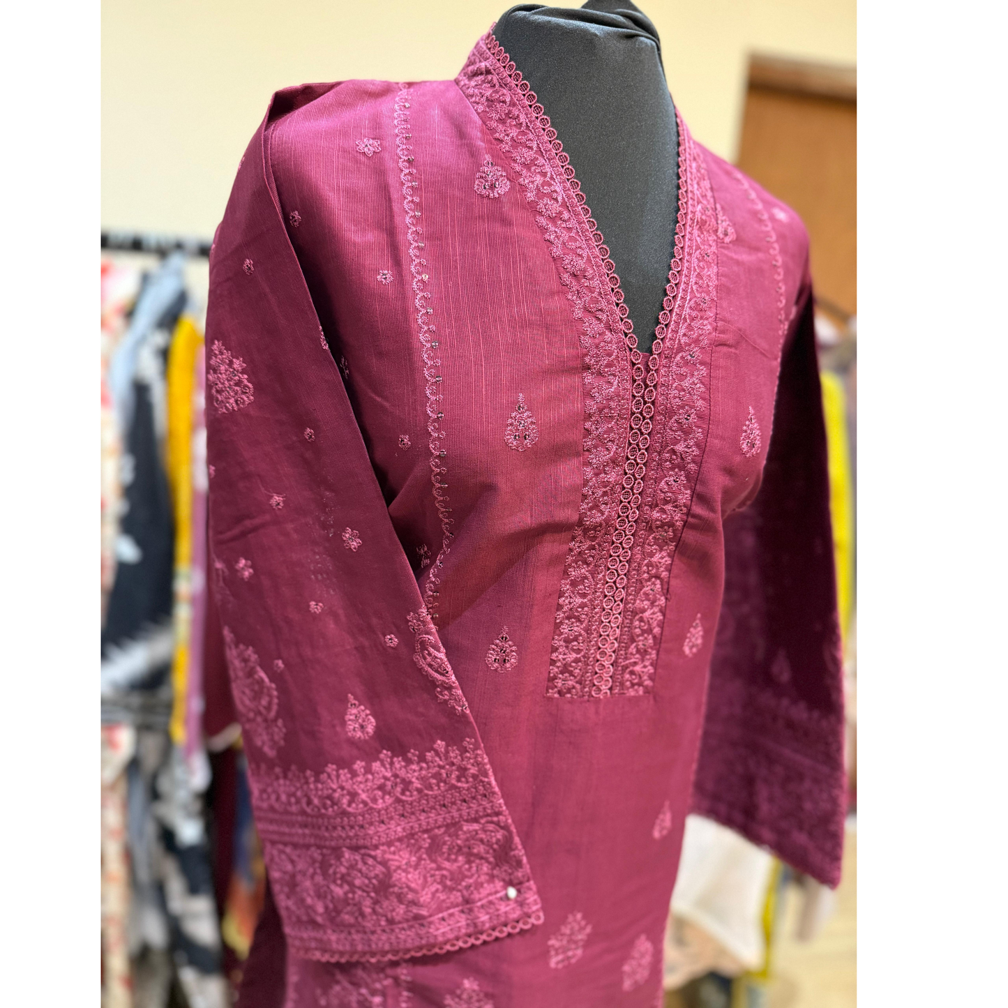 2 Pc Embroidered Khaddar Co-Ord Set  | Ready to wear| Hayats
