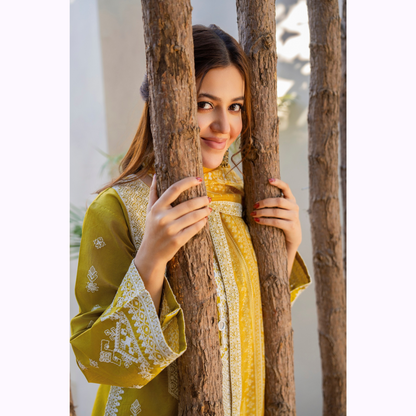 KC-1441 Embroidered Chikenkari Cambric Cotton Farshi Shalwar Ready to Wear 3 Pc - Karma Collection