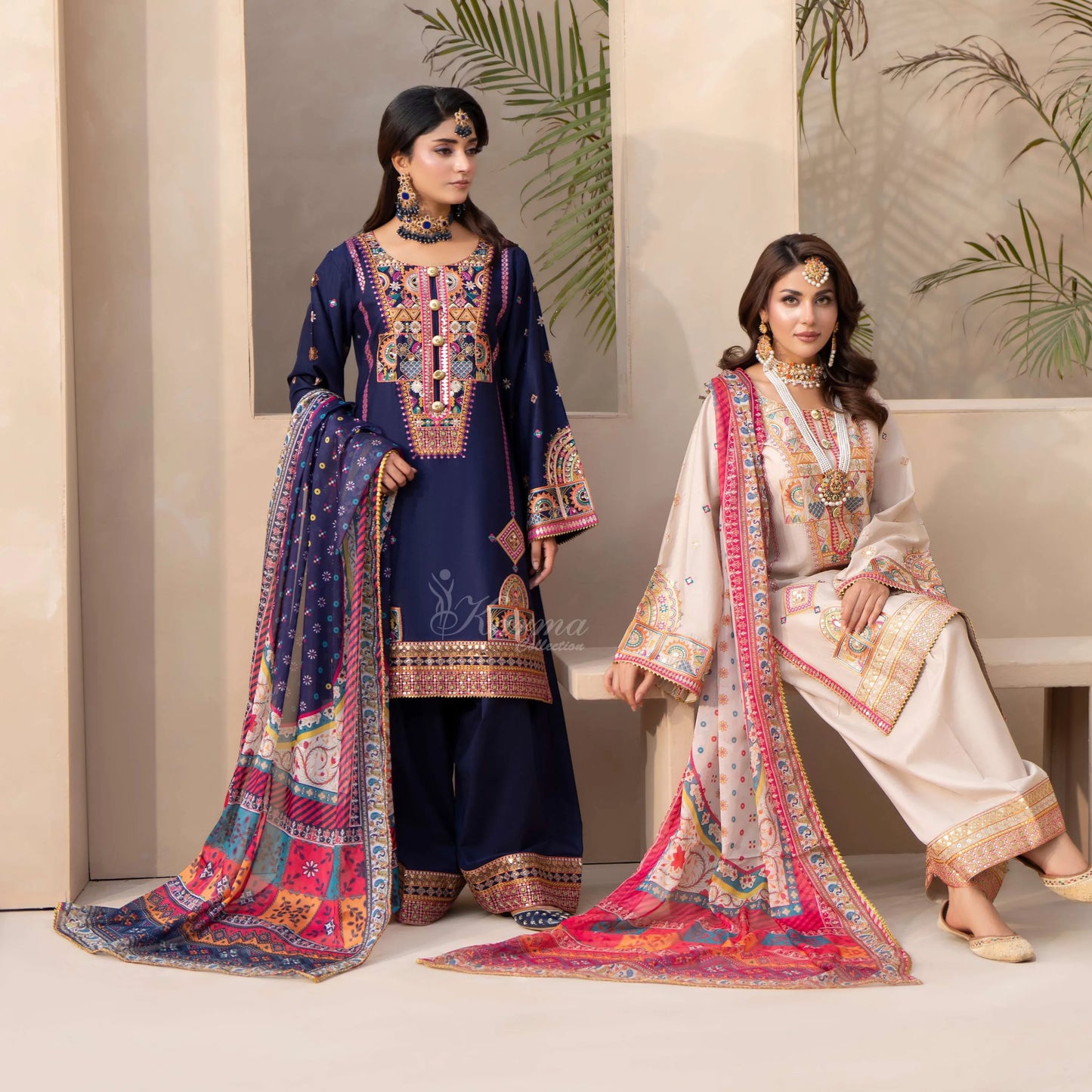 KC-1563 "Ferisha" Embroidered Festive Collection by Karma Collection