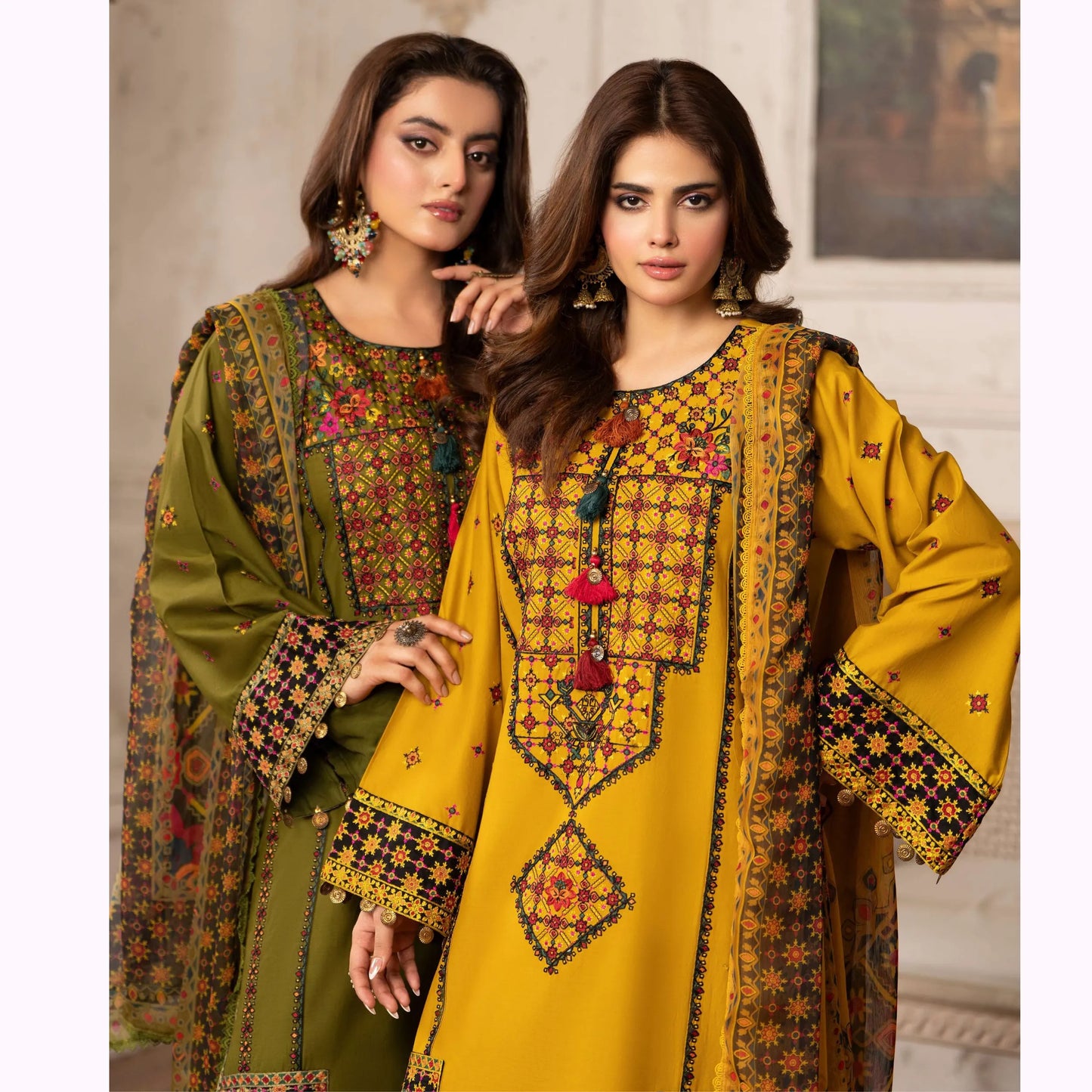 KC-1567 "Tabeer" Embroidered Festive Cambric Cotton Collection by Karma Collection