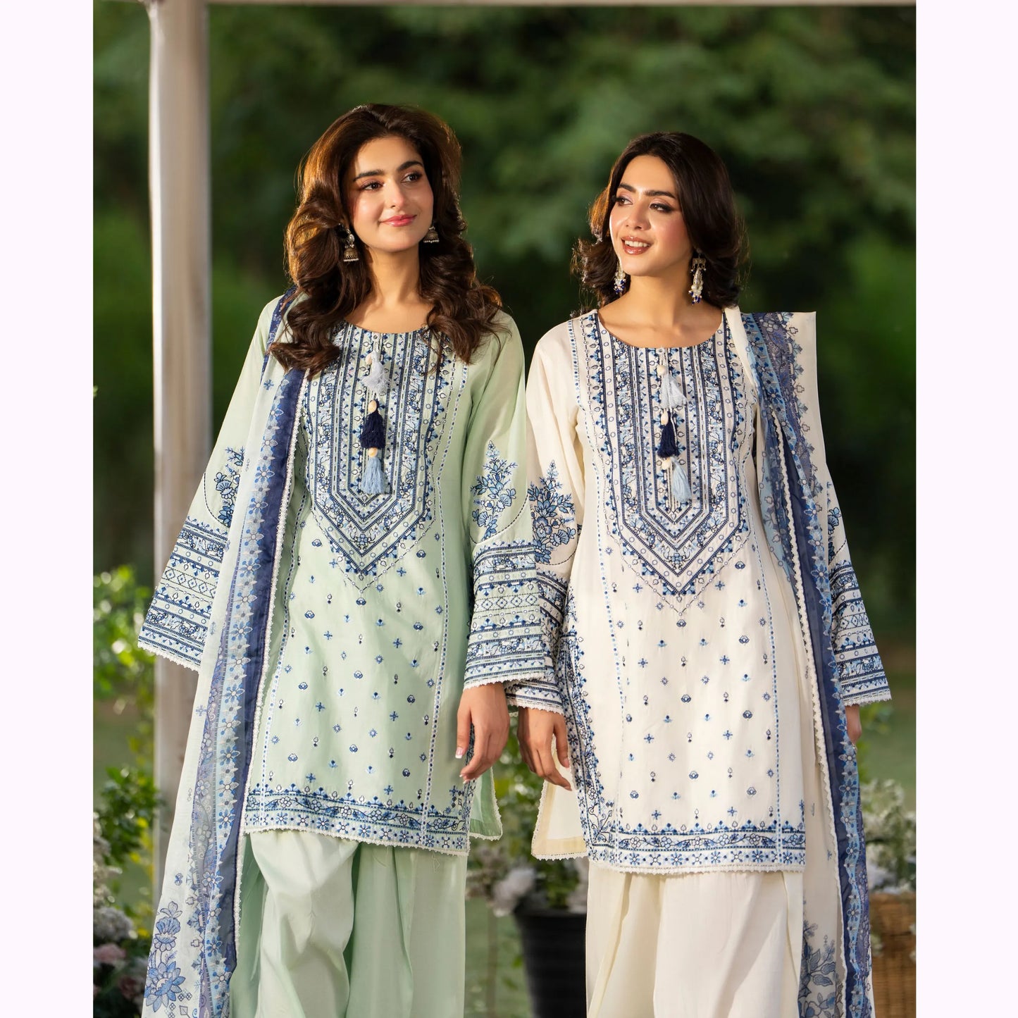 KC-1579 "Sunheri" Embroidered Festive Cambric Cotton Collection by Karma Collection