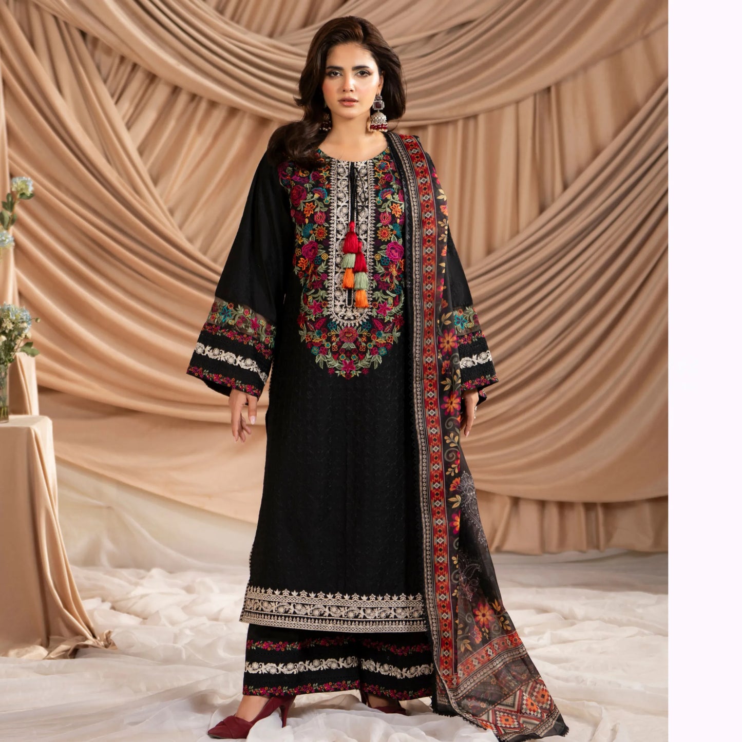 KC-1584 "AYRA" Embroidered Cambric Cotton Collection by Karma Collection