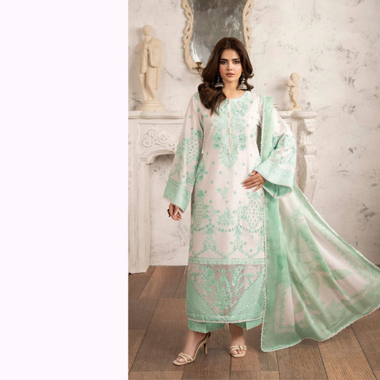 KC-1571 "Tabeer" Embroidered Festive Cambric Cotton Collection by Karma Collection