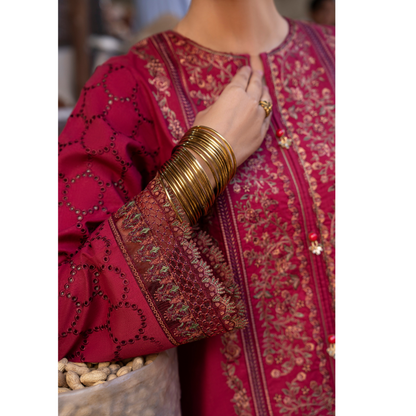 UCA-15 3 Pc Embroidered Cambric Cotton Ready to Wear Eid Collection by Casuallite